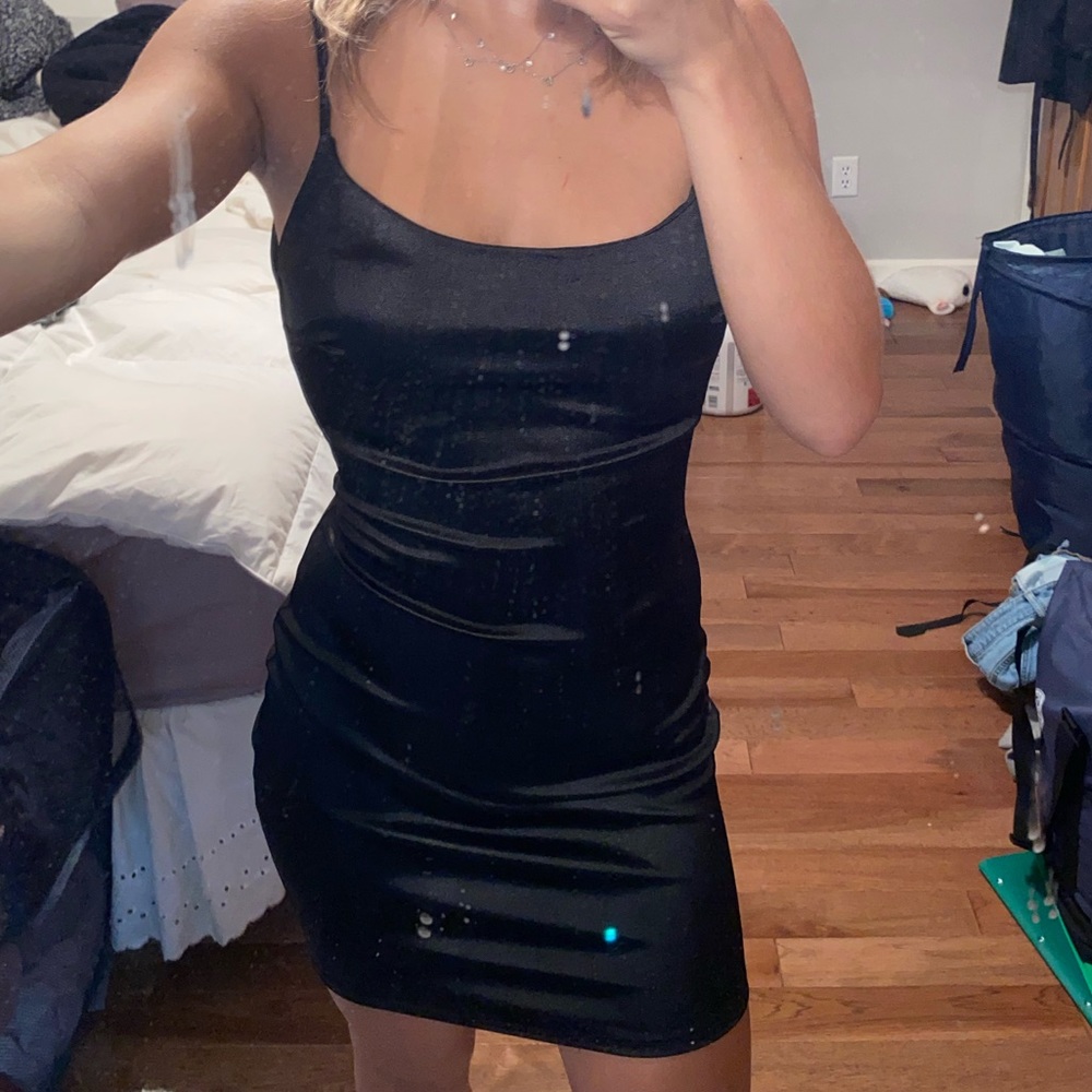 black silk dress